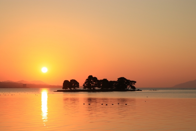 宍道湖の夕焼け